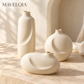 MAVELQIA™ Veyla Ceramic Bud Vase Gift Set — 3 Sculptural Decorative Vases for Shelves and Tabletops